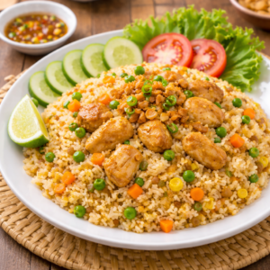 Cơm chiên gà hấp
